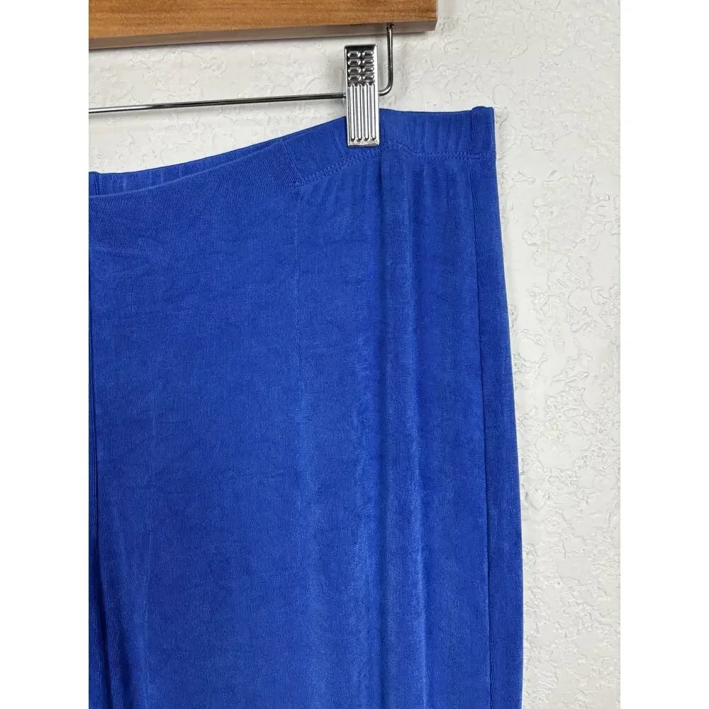 Chico's Travelers Womens Pull On Pants Sz 3 Sz‎ XL Blue Comfort Stretch Travel